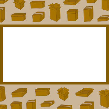 frame of cardboard, delivery box frame background