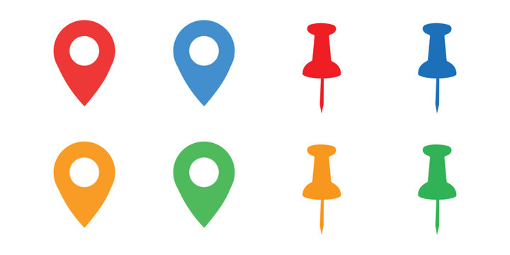 Location & Map Pin Icon Set &ndash; GPS, Place Marker, Navigation & Position Vector