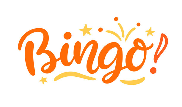 Bingo hand written lettering gambling, game design