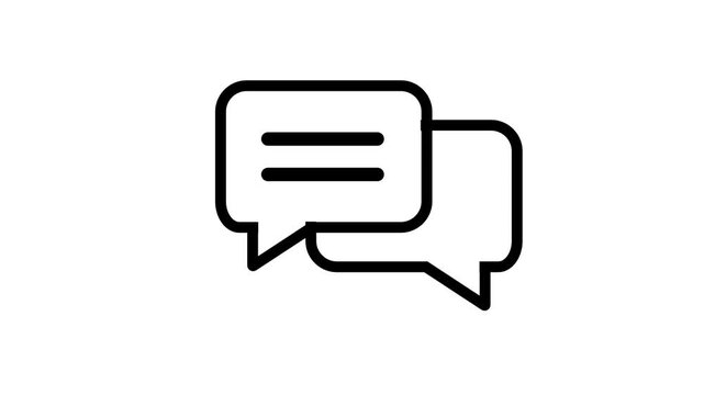 chat vector icon.talk vector icon,Chat Bubble Message Icon Loop Animation 4K Transparent Background Bold Line ,white background
