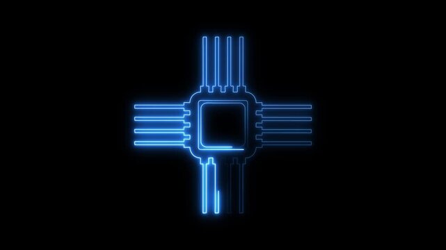 animated icon of processor in trendy style, premium vector ,Technology multicolor CPU circuit board background.CPU central processing unit processor chip icon set, computer microprocessor ,