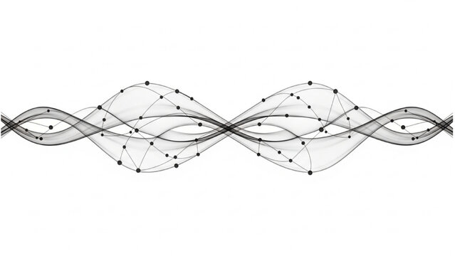 Abstract digital wave visualization with interconnected dots, symbolizing data flow and technology networks
