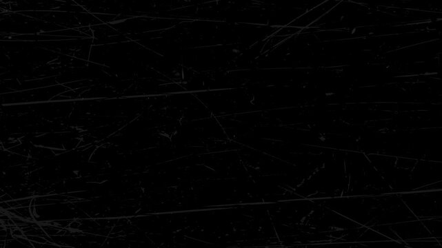 Abstract rough texture. Moving banner with scratches, noise and grainy surface on dark alpha channel background for overlay effect. Realistic graphic animated footage