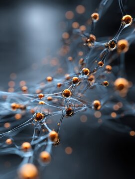 neural network training visualization with a blured technology background