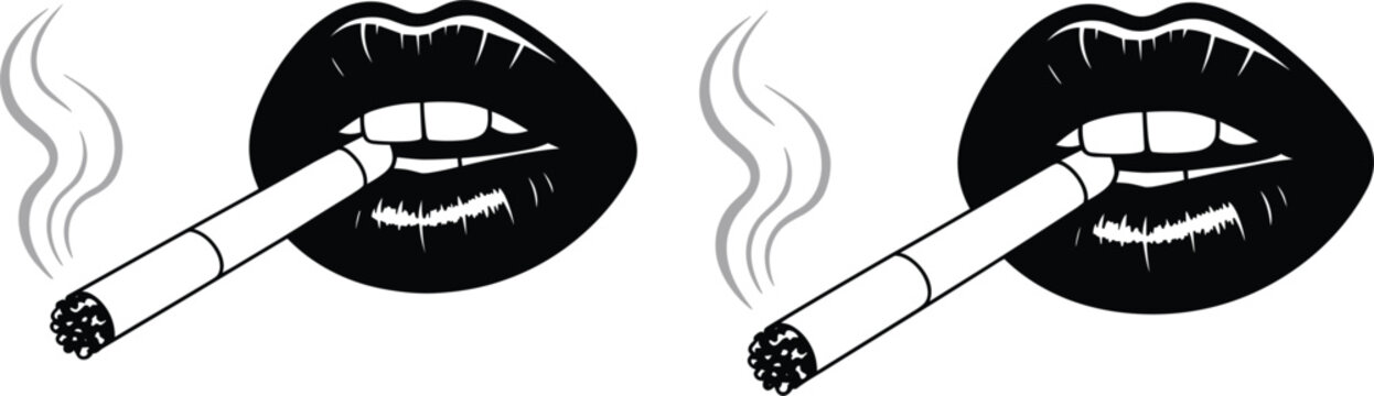 mouth with cigarette drawing Smoking Lips Vector Images – Browse 4,845 Stock Photos, Vectors, and Video