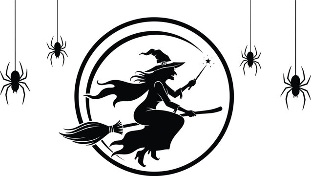Here is the SEO-optimized title and categorized keyword list for your Halloween-themed silhouette illustration.