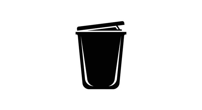Black plastic disposable coffee cup.