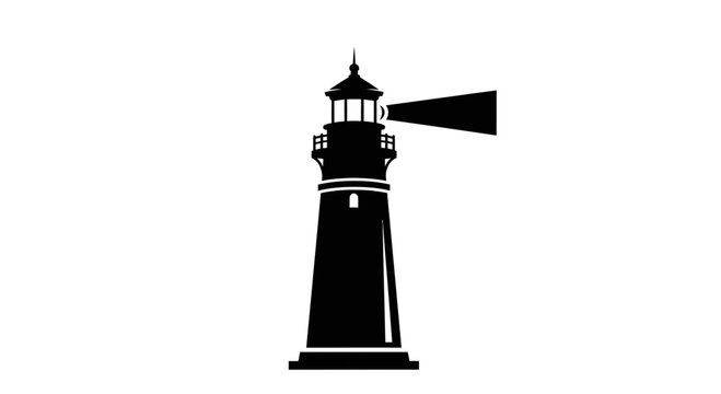 Black silhouette of a lighthouse tower.