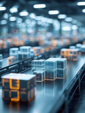supply chain digital technology with a blured technology background