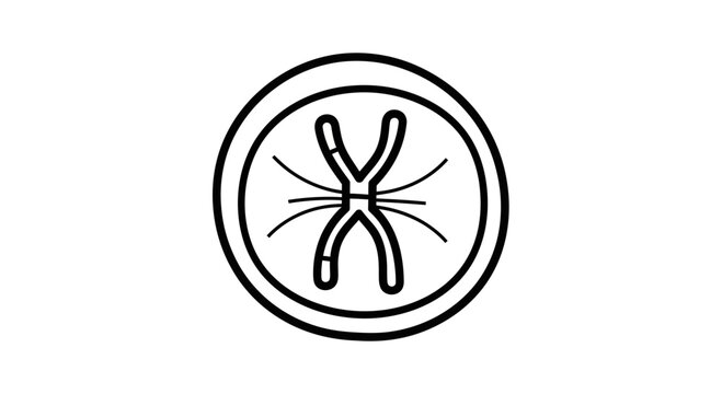 Chromosome Icon Symbol, Genetics, DNA, Cell Biology, Science and Research