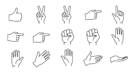 Minimal Hand Doodle Vector Icons with Simple Sketch Gestures © MD