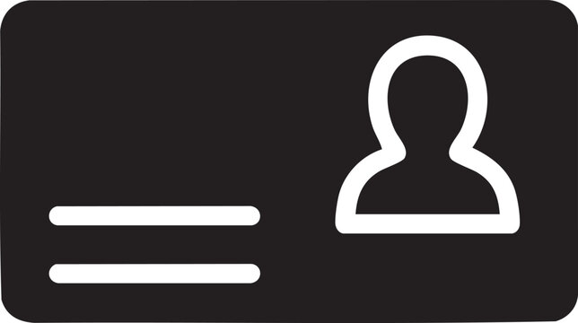 User profile icon, ID card symbol, person silhouette, minimalistic profile picture