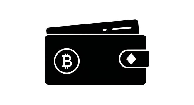 Cryptocurrency wallet depicted with bitcoin symbol and diamond emblem