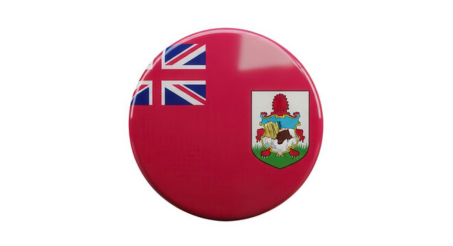 Bermuda flag button glossy badge isolated on transparent background