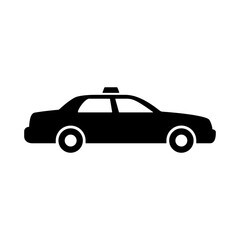 Fototapeta premium Sedan car vector icon isolated black taxi cab auto vehicle sign logo.