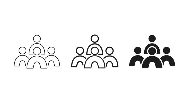 people icon representing a diverse group of business team members or a growing community ideal for modern website and app ui ux design.