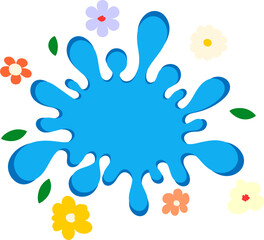 Fototapeta premium Garden Splash Burst Blue Graphic