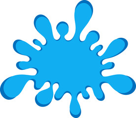Fototapeta premium Rounded Blue Ink Splash Decorative Symbol