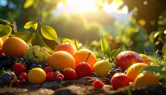 fruits on the grass