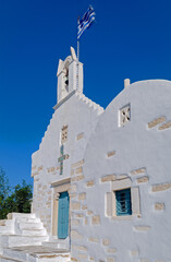 Fototapeta premium Church of Agios Konstantinos in Parikia, Paros, Greece – Traditional Cycladic Church Exterior