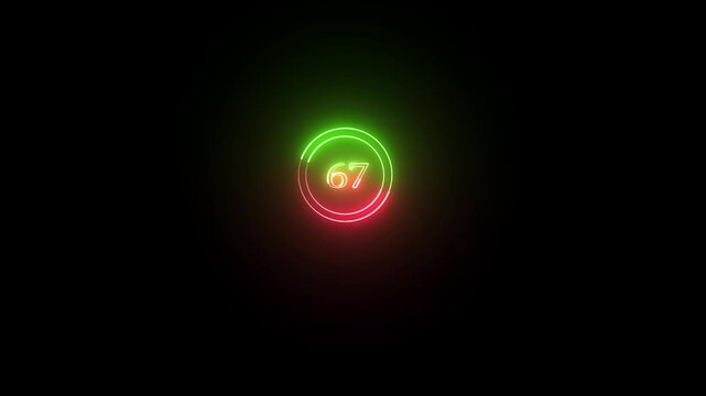 67 font number neon text animation marketing background. Business number icon digit video