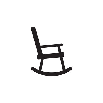  Sitting swing rocking chair icon silhouette vector design art illustration