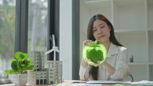 Sustainable development action office environment cgi visualization modern workspace urban green initiatives