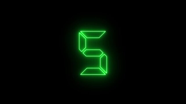 10 second countdown timer animation. neon coolar ful Countdown Timer. 10 to 0 seconds on a black background.
