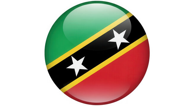Saint kitts and nevis flag glossy oval button isolated on transparent background