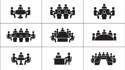 Obraz premium Business Meeting People Team Icons.