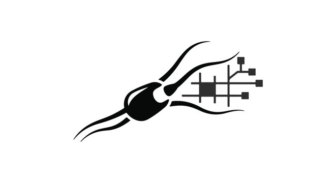 Neuron icon depicts a stylized nerve cell with digital circuit components integrated into the structure.