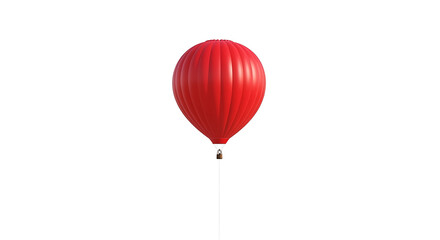 Obraz premium A vibrant red hot air balloon floats against a clean white background