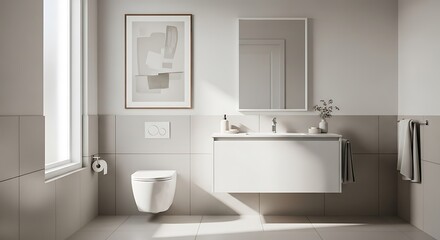 Fototapeta premium Modern bathroom interior with sink.
