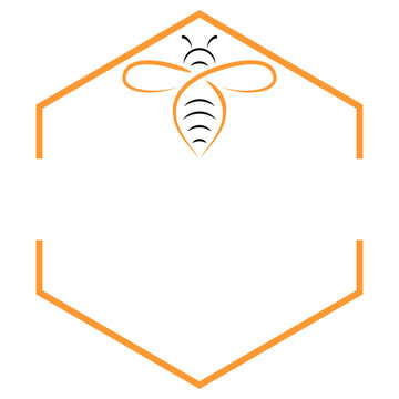 Biene und Bienenwabe Logo, Icon, Biene, Hummel, Insekt, Hintergrund, Design, Logo