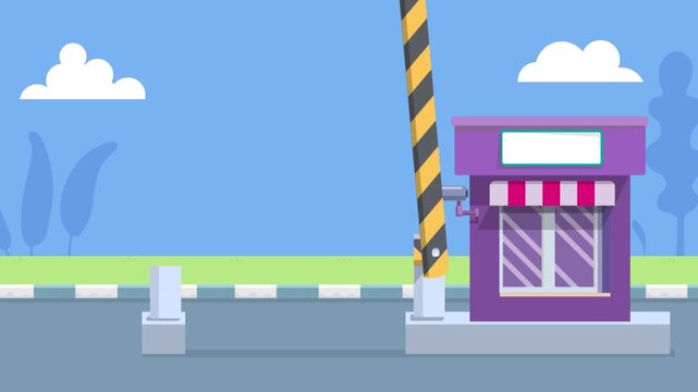 Small Storefront with Barrier Gate and Trees shop building