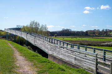Naklejka premium The Powderham foot bridge near to Starcross in Devon. 