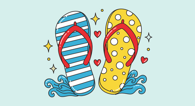 Gemini said

A pair of pink rubber flip-flops with a casual pattern rests on a summer beach in this fashion vector illustration of travel footwear