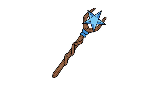 a cartoon illustration of a magic wand.