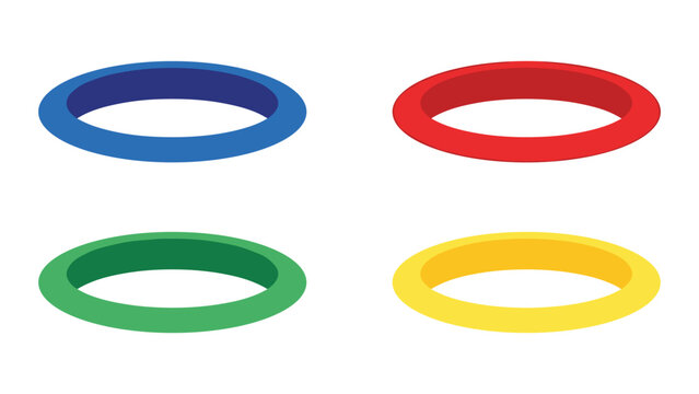 Four vibrant colored rings displayed in a two-by-two grid layout