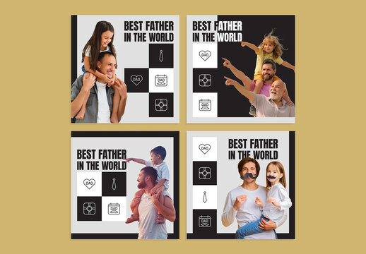 Father's Day Social Media Post Set Layout