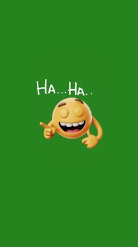 Green screen Laugh emoticon Joking