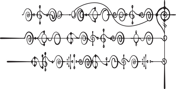 A vintage floral vector design featuring a metal chain heartbeat shaped into a heart symbol ornament with gold scroll patterns and decorative tattoo art elements