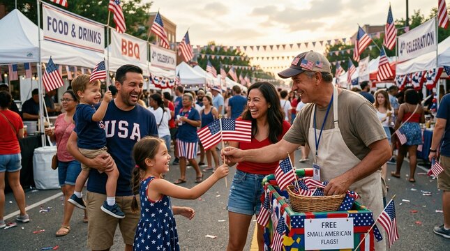 Family Enjoys 4th of July Celebration at Street Fair