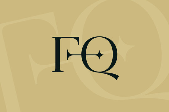 FQ or QF letter logo icon design. Classic style luxury initials monogram.
