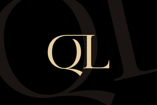 QL or LQ letter logo icon design. Classic style luxury initials monogram.