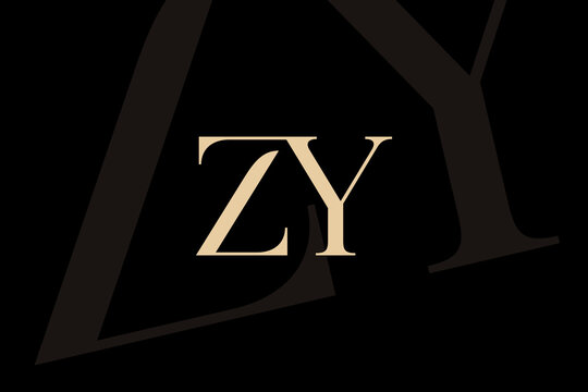 ZY or YZ letter logo icon design. Classic style luxury initials monogram.