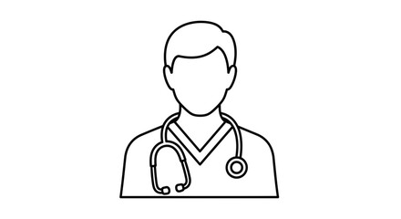 Fototapeta premium Doctor Icon with Stethoscope - Medical Professional Symbol