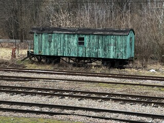 Stary wagon kolejowy PKP stacja muszyna. © Maciej G. Szling