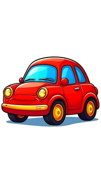 Red cartoon car illustration vehicle.