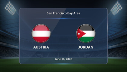 Austria vs Jordan Soccer Match Scoreboard